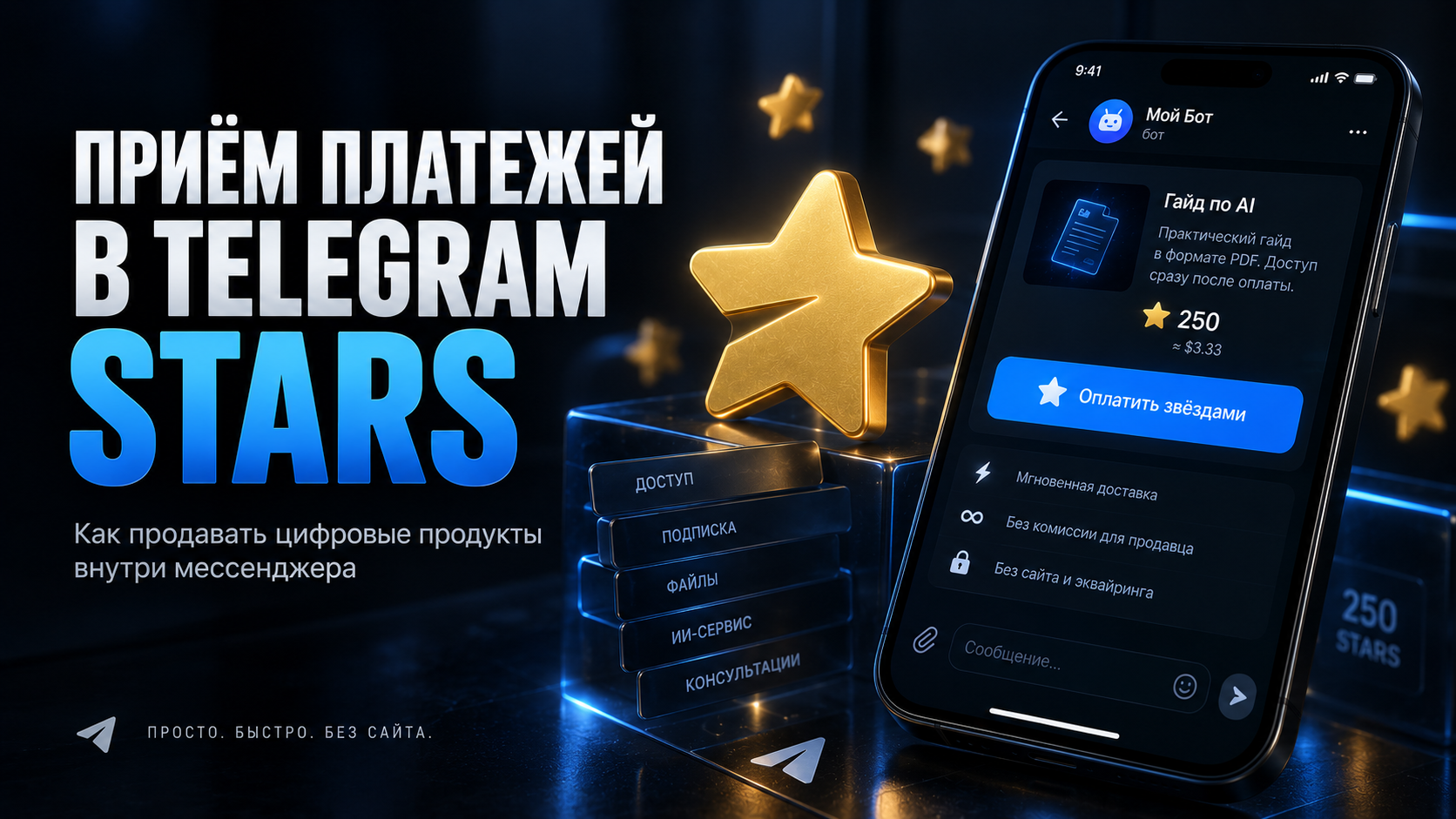 Приём платежей за Stars в своём боте: гайд для предпринимателя